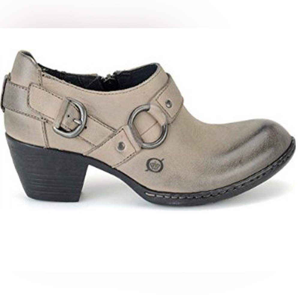 Born “ZOWY” Grey Women's ankle boot with Buckle Detail size 6 M NIB